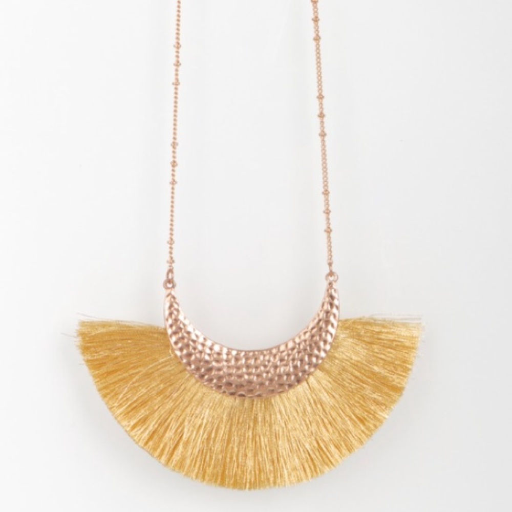 3 for $13 | NEW! Fan Tassel Necklace - Gold - Picture 2 of 3